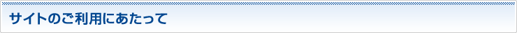 サイトのご利用にあたって